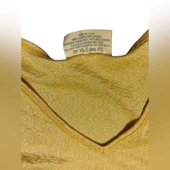 Michael Stars, Yellow/Gold Shirt, Shiny/Sparkle, One Size, 3/4 Sleeve, Used - Picture 3 of 6